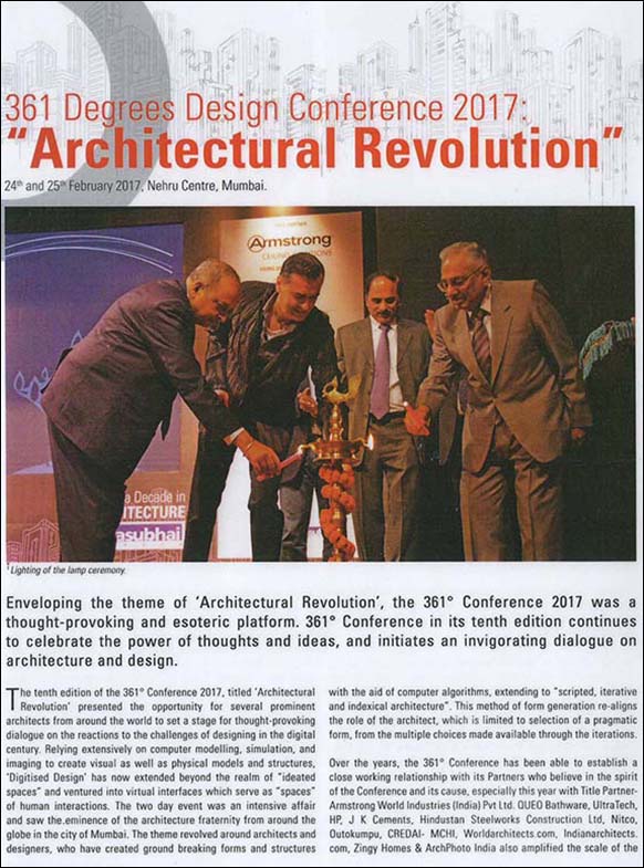 361 Degrees Design Conference 2017 - Architectural Revolution; Indian Architect and Builder Magazine - Vol 30 (8).